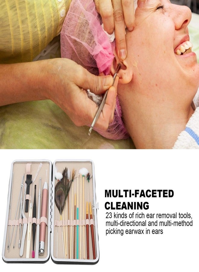 ZJchao Ear Wax Removal Tool, 23psc Spiral Ear Pick Sets Double Ended Ear Scoop Spoon Ear Care Supplies for Woman Man Earwax Removal Ear Cleaning Tools Set(23 Classic Black Ear Pick Sets) - Image 2